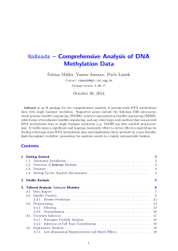 RnBeads – Comprehensive Analysis of DNA Methylation Data Fabian M¨