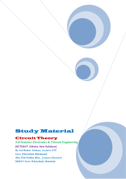 Study Material Circuit Theory 3rd Semester Electronics &amp; Telecom Engineering
