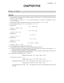 CHAPTER FIVE Solutions for Section 5.1 EXERCISES