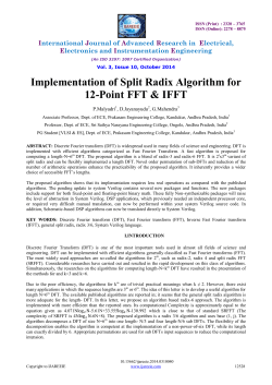 Implementation of Split Radix Algorithm for 12-Point FFT &amp; IFFT  nternational