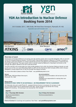 YGN An Introduction to Nuclear Defence Booking Form 2014 30-31 October 2014