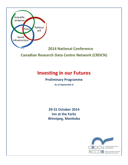 Investing in our Futures 2014 National Conference Preliminary Programme
