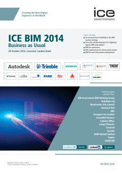 ICE BIM 2014 Business as Usual Creating the Best Digital