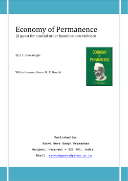 Economy of Permanence By: J. C. Kumarappa