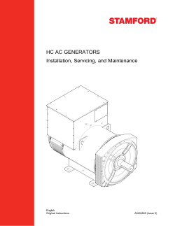 HC AC GENERATORS Installation, Servicing, and Maintenance English A040J849 (Issue 3)