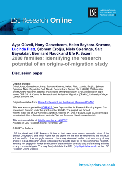 2000 families: identifying the research potential of an origins-of-migration study