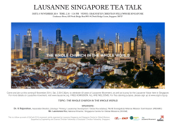 LAUSANNE SINGAPORE TEA TALK THE WHOLE CHURCH IN THE WHOLE WORLD  