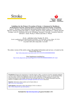 Guidelines for the Primary Prevention of Stroke: A Statement for... Professionals From the American Heart Association/American Stroke Association