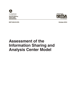 Assessment of the Information Sharing and Analysis Center Model DOT HS 812 076