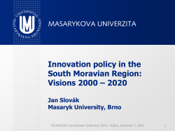 Innovation policy in the South Moravian Region: Visions 2000 – 2020
