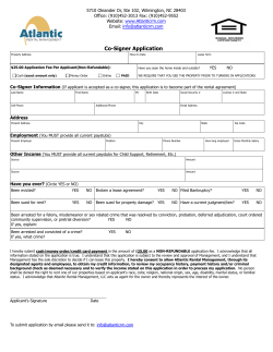 Co-Signer Application YES NO