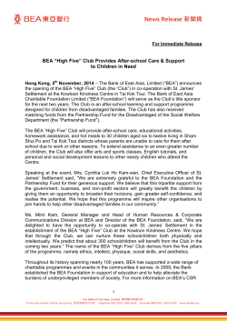 “High Five” Club Provides After-school Care &amp; Support BEA