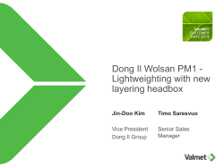 Dong Il Wolsan PM1 - Lightweighting with new layering headbox Jin-Doo Kim
