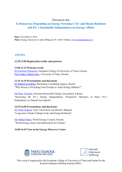 Is Democracy Depending on Energy Nowadays? EU and Russia Relations