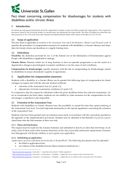 Fact sheet concerning compensation for disadvantages for students with
