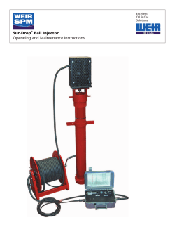 Sur-Drop  Ball Injector Operating and Maintenance Instructions Excellent Oil &amp; Gas
