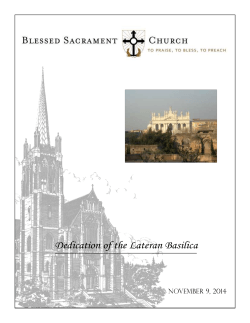 Dedication of the Lateran Basilica  November 9, 2014