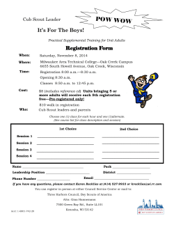POW WOW Registration Form It’s For The Boys! Cub Scout Leader