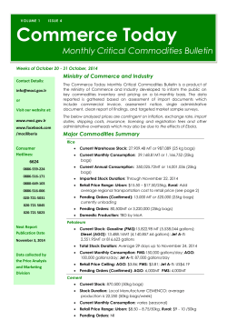 Commerce Today Monthly Critical Commodities Bulletin  Ministry of Commerce and Industry