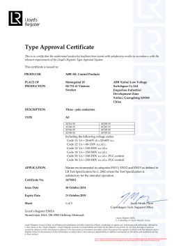 Type Approval Certificate