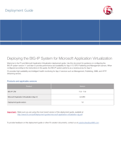 Deploying the BIG-IP System for Microsoft Application Virtualization Deployment Guide