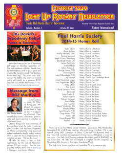 Light Up Rotary Newsletter District 7230 Paul Harris Society