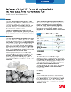 Performance Study of 3M Ceramic Microspheres W-410 Abstract