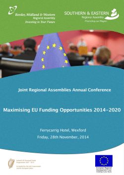 Maximising EU Funding Opportunities 2014-2020 Joint Regional Assemblies Annual Conference