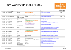 Fairs worldwide 2014 / 2015