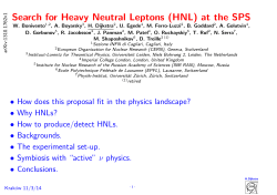 Search for Heavy Neutral Leptons (HNL) at the SPS