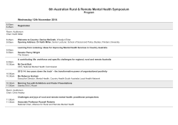 6th Australian Rural &amp; Remote Mental Health Symposium  Program