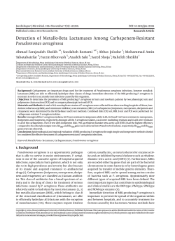 Jundishapur J Microbiol. 2014 November; 7(11): e12289. DOI: 10.5812/jjm.12289 Research Article