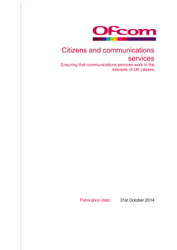 Citizens and communications services Ensuring that communications services work in the