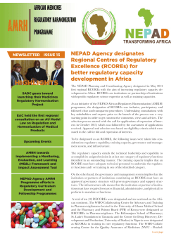 NEPAD Agency designates Regional Centres of Regulatory Excellence (RCOREs) for better regulatory capacity