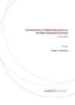 Final Contribution of Gifted Education to the New Zealand Economy Stage 1: Scoping