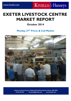 EXETER LIVESTOCK CENTRE MARKET REPORT October 2014