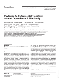 Pavlovian-to-Instrumental Transfer in Alcohol Dependence: A Pilot Study