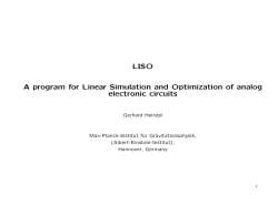 LISO A program for Linear Simulation and Optimization of analog electronic circuits
