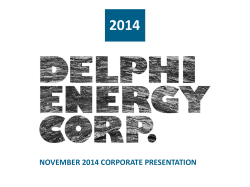 2014 NOVEMBER 2014 CORPORATE PRESENTATION DEE