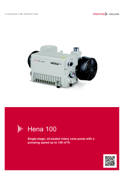Hena 100 Single-stage, oil-sealed rotary vane pump with a /h