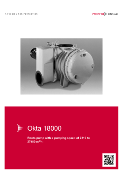 Okta 18000 Roots pump with a pumping speed of 7310 to /h: