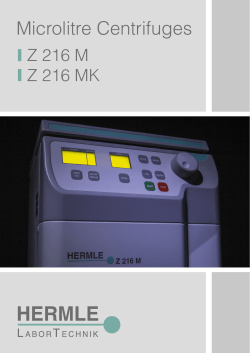 Microlitre Centrifuges Z 216 M Z 216 MK