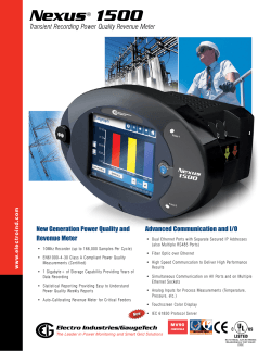 Nexus 1500 Transient Recording Power Quality Revenue Meter Advanced Communication and I/O