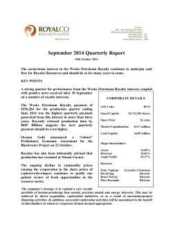 September 2014 Quarterly Report