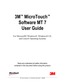 3M MicroTouch Software MT 7 User Guide