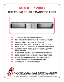 MODEL 1200D 1200 POUND DOUBLE MAGNETIC LOCK