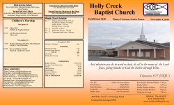 Holly Creek Baptist Church Children’s Worship