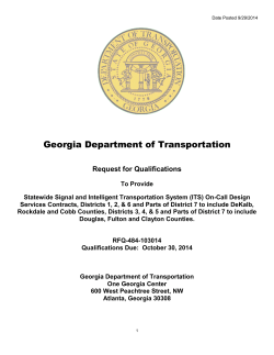 Georgia Department of Transportation  Request for Qualifications
