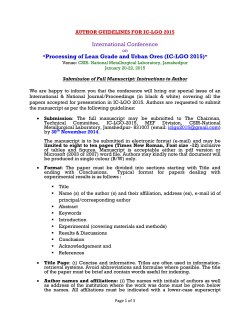 International Conference Processing of Lean Grade and Urban Ores (IC-LGO 2015)