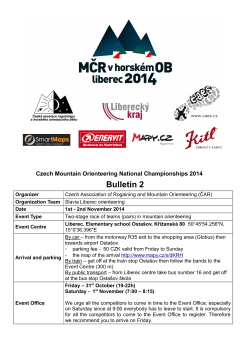 Bulletin 2 Czech Mountain Orienteering National Championships 2014